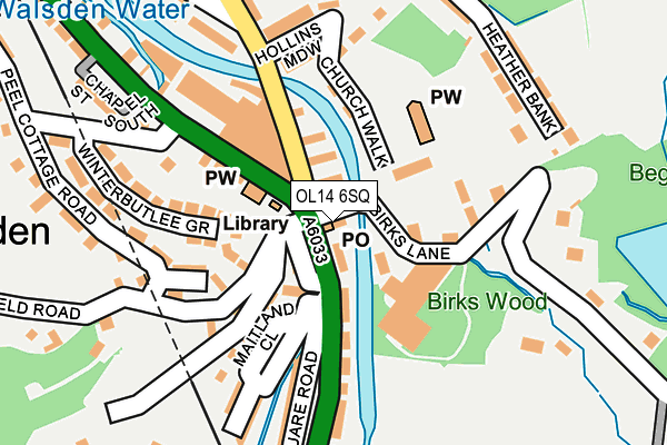 OL14 6SQ map - OS OpenMap – Local (Ordnance Survey) OL14 6SQ map - OS OpenMap – Local (Ordnance Survey)