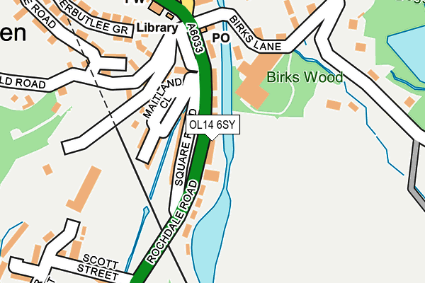 OL14 6SY map - OS OpenMap – Local (Ordnance Survey) OL14 6SY map - OS OpenMap – Local (Ordnance Survey)