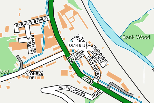 OL14 6TJ map - OS OpenMap – Local (Ordnance Survey) OL14 6TJ map - OS OpenMap – Local (Ordnance Survey)