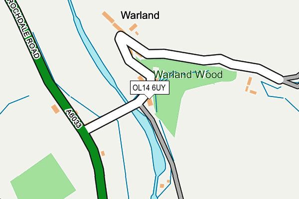 OL14 6UY map - OS OpenMap – Local (Ordnance Survey) OL14 6UY map - OS OpenMap – Local (Ordnance Survey)