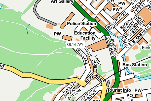 OL14 7AY map - OS OpenMap – Local (Ordnance Survey) OL14 7AY map - OS OpenMap – Local (Ordnance Survey)