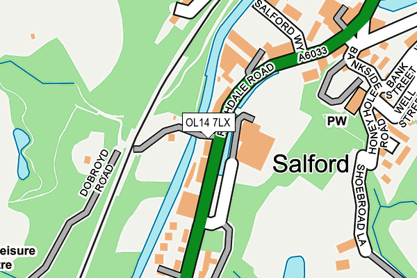 OL14 7LX map - OS OpenMap – Local (Ordnance Survey) OL14 7LX map - OS OpenMap – Local (Ordnance Survey)