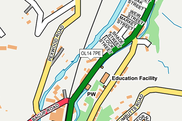 OL14 7PE map - OS OpenMap – Local (Ordnance Survey) OL14 7PE map - OS OpenMap – Local (Ordnance Survey)