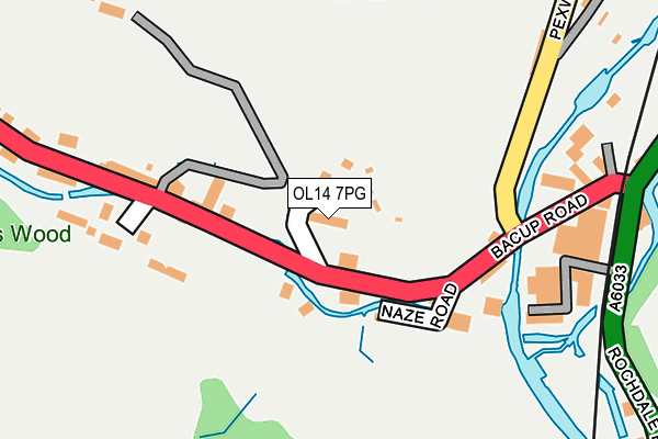 OL14 7PG map - OS OpenMap – Local (Ordnance Survey) OL14 7PG map - OS OpenMap – Local (Ordnance Survey)