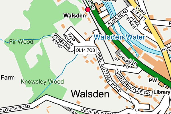 OL14 7QB map - OS OpenMap – Local (Ordnance Survey) OL14 7QB map - OS OpenMap – Local (Ordnance Survey)