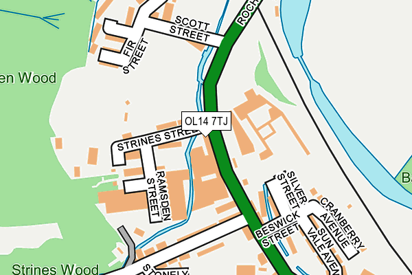 OL14 7TJ map - OS OpenMap – Local (Ordnance Survey) OL14 7TJ map - OS OpenMap – Local (Ordnance Survey)
