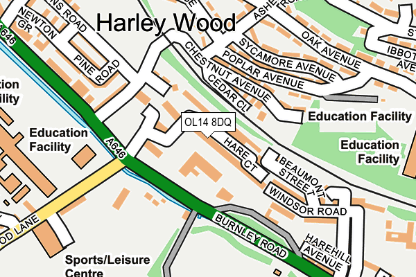 OL14 8DQ map - OS OpenMap – Local (Ordnance Survey) OL14 8DQ map - OS OpenMap – Local (Ordnance Survey)