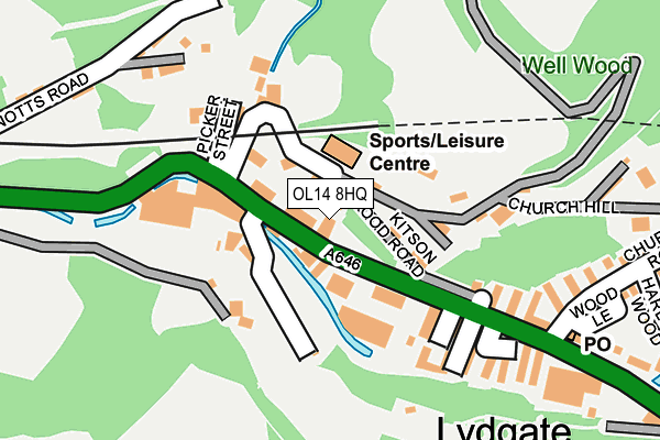 OL14 8HQ map - OS OpenMap – Local (Ordnance Survey)