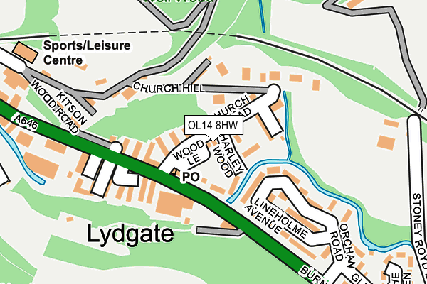 OL14 8HW map - OS OpenMap – Local (Ordnance Survey) OL14 8HW map - OS OpenMap – Local (Ordnance Survey)