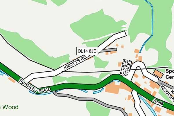 OL14 8JE map - OS OpenMap – Local (Ordnance Survey) OL14 8JE map - OS OpenMap – Local (Ordnance Survey)