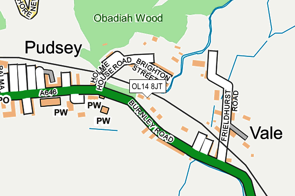 OL14 8JT map - OS OpenMap – Local (Ordnance Survey) OL14 8JT map - OS OpenMap – Local (Ordnance Survey)