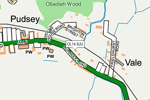 OL14 8JU map - OS OpenMap – Local (Ordnance Survey) OL14 8JU map - OS OpenMap – Local (Ordnance Survey)