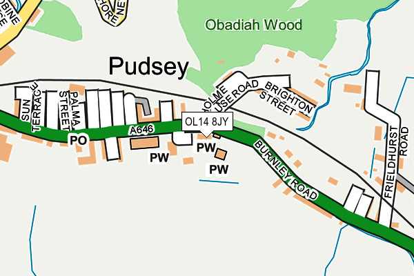 OL14 8JY map - OS OpenMap – Local (Ordnance Survey) OL14 8JY map - OS OpenMap – Local (Ordnance Survey)