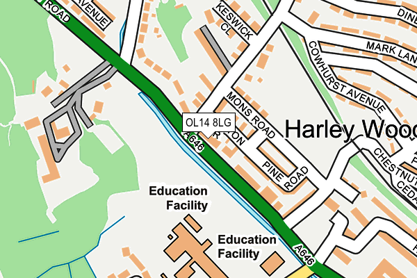 OL14 8LG map - OS OpenMap – Local (Ordnance Survey) OL14 8LG map - OS OpenMap – Local (Ordnance Survey)