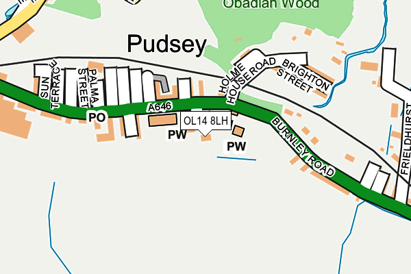OL14 8LH map - OS OpenMap – Local (Ordnance Survey) OL14 8LH map - OS OpenMap – Local (Ordnance Survey)