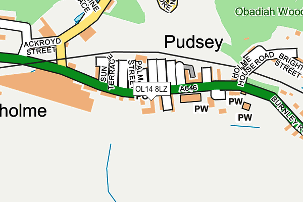 OL14 8LZ map - OS OpenMap – Local (Ordnance Survey) OL14 8LZ map - OS OpenMap – Local (Ordnance Survey)