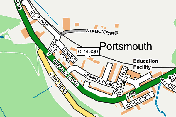 OL14 8QD map - OS OpenMap – Local (Ordnance Survey) OL14 8QD map - OS OpenMap – Local (Ordnance Survey)