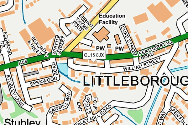 OL15 8JX map - OS OpenMap – Local (Ordnance Survey) OL15 8JX map - OS OpenMap – Local (Ordnance Survey)