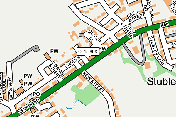 OL15 8LX map - OS OpenMap – Local (Ordnance Survey)