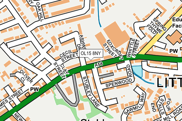 OL15 8NY map - OS OpenMap – Local (Ordnance Survey) OL15 8NY map - OS OpenMap – Local (Ordnance Survey)