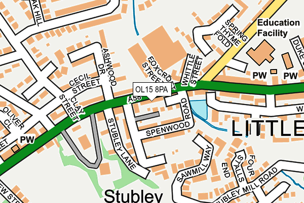OL15 8PA map - OS OpenMap – Local (Ordnance Survey) OL15 8PA map - OS OpenMap – Local (Ordnance Survey)