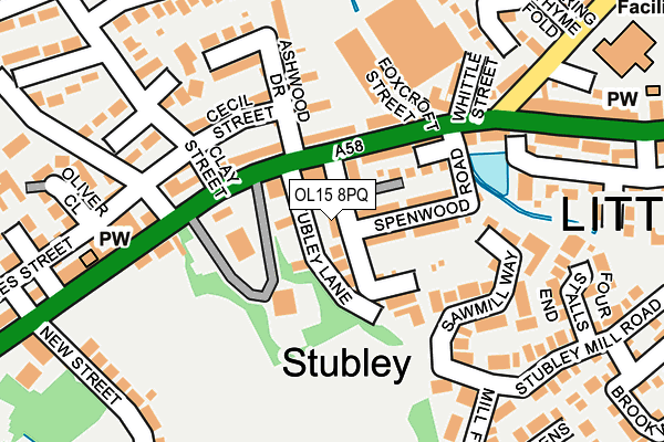 OL15 8PQ map - OS OpenMap – Local (Ordnance Survey)