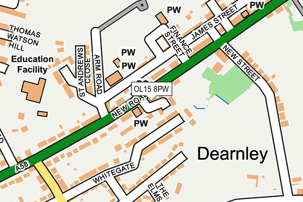 OL15 8PW map - OS OpenMap – Local (Ordnance Survey) OL15 8PW map - OS OpenMap – Local (Ordnance Survey)