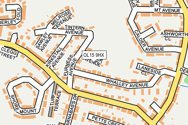 OL15 9HX map - OS OpenMap – Local (Ordnance Survey) OL15 9HX map - OS OpenMap – Local (Ordnance Survey)
