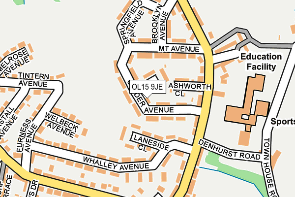 OL15 9JE map - OS OpenMap – Local (Ordnance Survey) OL15 9JE map - OS OpenMap – Local (Ordnance Survey)