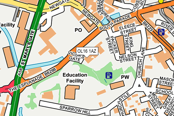 OL16 1AZ map - OS OpenMap – Local (Ordnance Survey) OL16 1AZ map - OS OpenMap – Local (Ordnance Survey)
