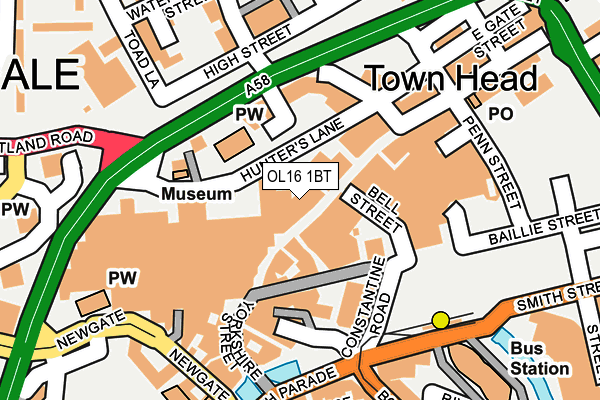 OL16 1BT map - OS OpenMap – Local (Ordnance Survey) OL16 1BT map - OS OpenMap – Local (Ordnance Survey)