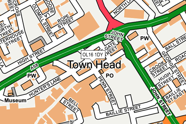 OL16 1DY map - OS OpenMap – Local (Ordnance Survey) OL16 1DY map - OS OpenMap – Local (Ordnance Survey)