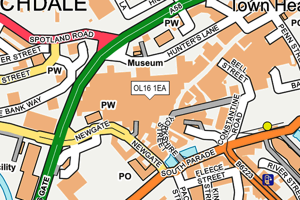OL16 1EA map - OS OpenMap – Local (Ordnance Survey) OL16 1EA map - OS OpenMap – Local (Ordnance Survey)