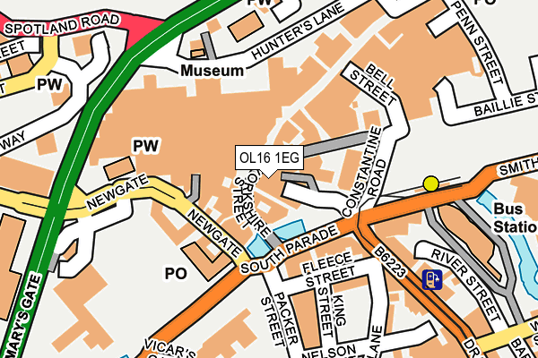 OL16 1EG map - OS OpenMap – Local (Ordnance Survey) OL16 1EG map - OS OpenMap – Local (Ordnance Survey)