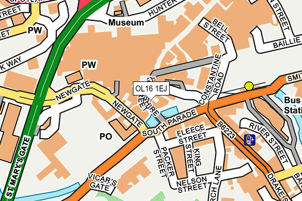 OL16 1EJ map - OS OpenMap – Local (Ordnance Survey) OL16 1EJ map - OS OpenMap – Local (Ordnance Survey)