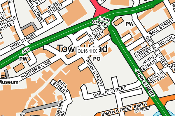 OL16 1HX map - OS OpenMap – Local (Ordnance Survey) OL16 1HX map - OS OpenMap – Local (Ordnance Survey)