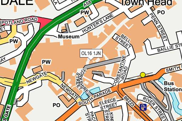 OL16 1JN map - OS OpenMap – Local (Ordnance Survey) OL16 1JN map - OS OpenMap – Local (Ordnance Survey)