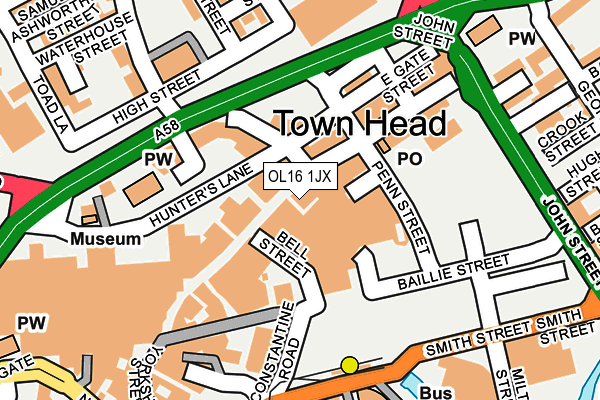 OL16 1JX map - OS OpenMap – Local (Ordnance Survey) OL16 1JX map - OS OpenMap – Local (Ordnance Survey)