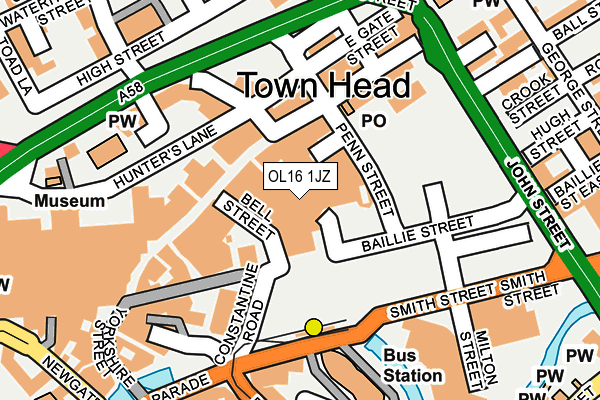 OL16 1JZ map - OS OpenMap – Local (Ordnance Survey) OL16 1JZ map - OS OpenMap – Local (Ordnance Survey)