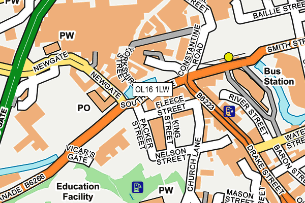 OL16 1LW map - OS OpenMap – Local (Ordnance Survey) OL16 1LW map - OS OpenMap – Local (Ordnance Survey)