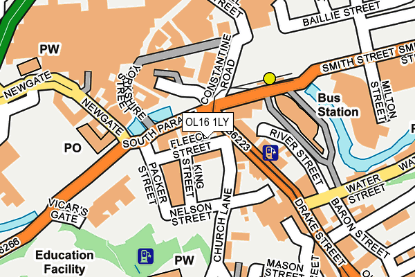OL16 1LY map - OS OpenMap – Local (Ordnance Survey) OL16 1LY map - OS OpenMap – Local (Ordnance Survey)