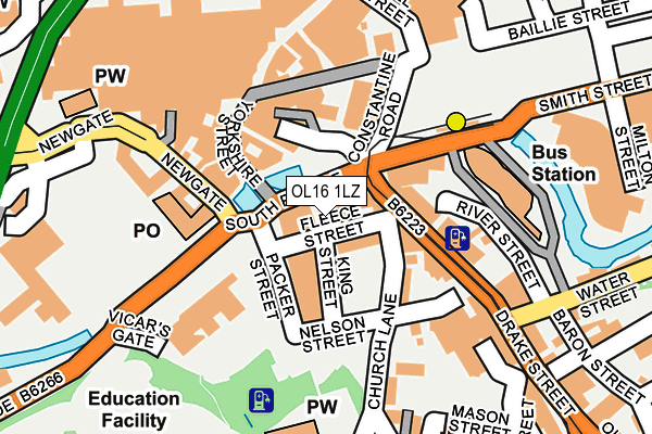 OL16 1LZ map - OS OpenMap – Local (Ordnance Survey) OL16 1LZ map - OS OpenMap – Local (Ordnance Survey)