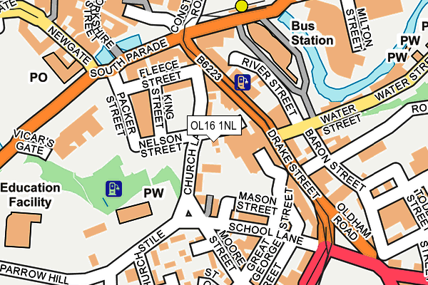 OL16 1NL map - OS OpenMap – Local (Ordnance Survey) OL16 1NL map - OS OpenMap – Local (Ordnance Survey)