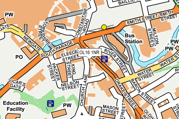 OL16 1NR map - OS OpenMap – Local (Ordnance Survey) OL16 1NR map - OS OpenMap – Local (Ordnance Survey)