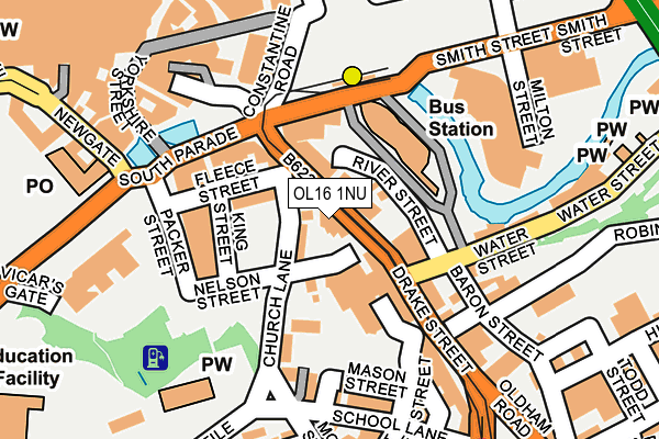 OL16 1NU map - OS OpenMap – Local (Ordnance Survey) OL16 1NU map - OS OpenMap – Local (Ordnance Survey)
