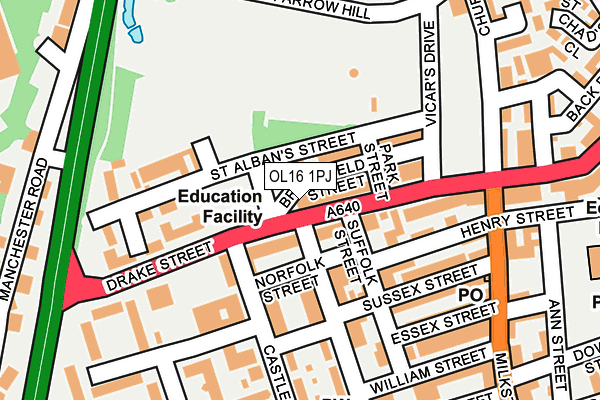 OL16 1PJ map - OS OpenMap – Local (Ordnance Survey) OL16 1PJ map - OS OpenMap – Local (Ordnance Survey)