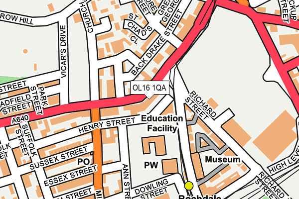 OL16 1QA map - OS OpenMap – Local (Ordnance Survey) OL16 1QA map - OS OpenMap – Local (Ordnance Survey)