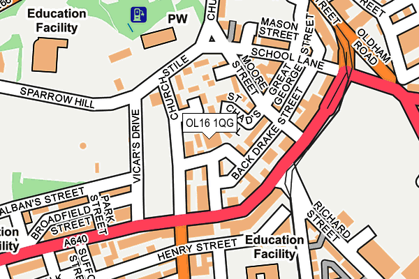 OL16 1QG map - OS OpenMap – Local (Ordnance Survey) OL16 1QG map - OS OpenMap – Local (Ordnance Survey)
