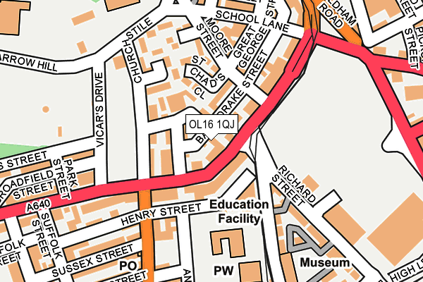 OL16 1QJ map - OS OpenMap – Local (Ordnance Survey) OL16 1QJ map - OS OpenMap – Local (Ordnance Survey)