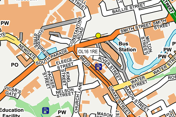 OL16 1RE map - OS OpenMap – Local (Ordnance Survey) OL16 1RE map - OS OpenMap – Local (Ordnance Survey)
